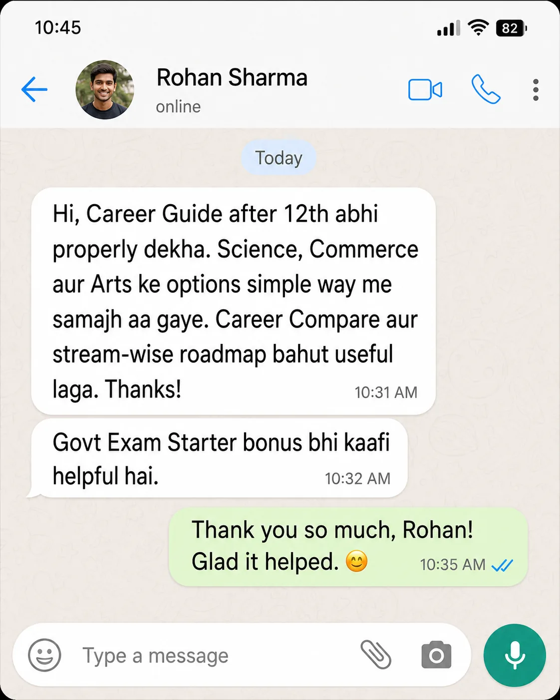 Rohan Sharma review proof screenshot