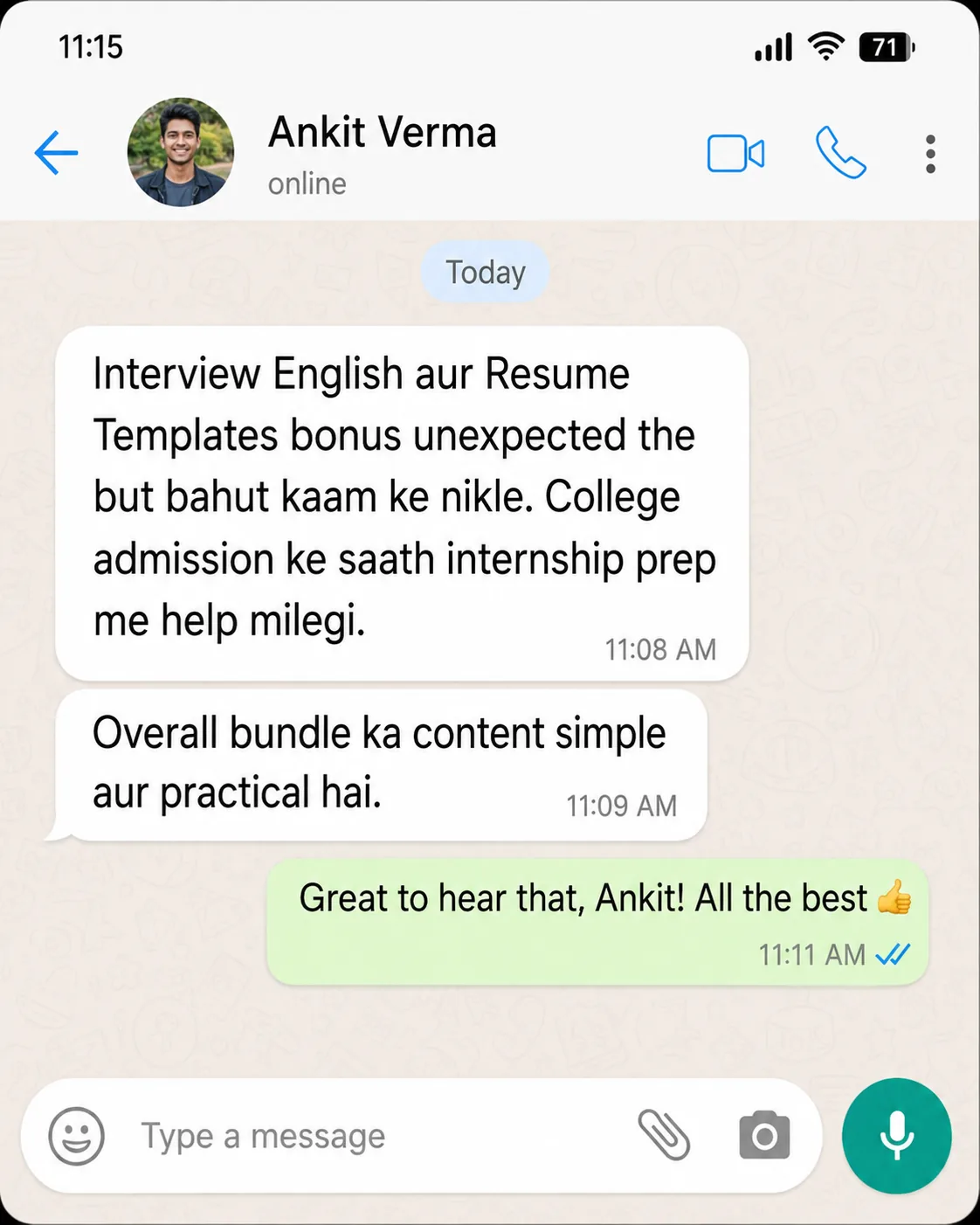 Ankit Verma review proof screenshot